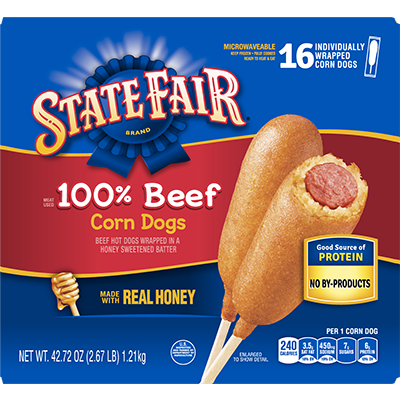 Beef corn dogs packaging
